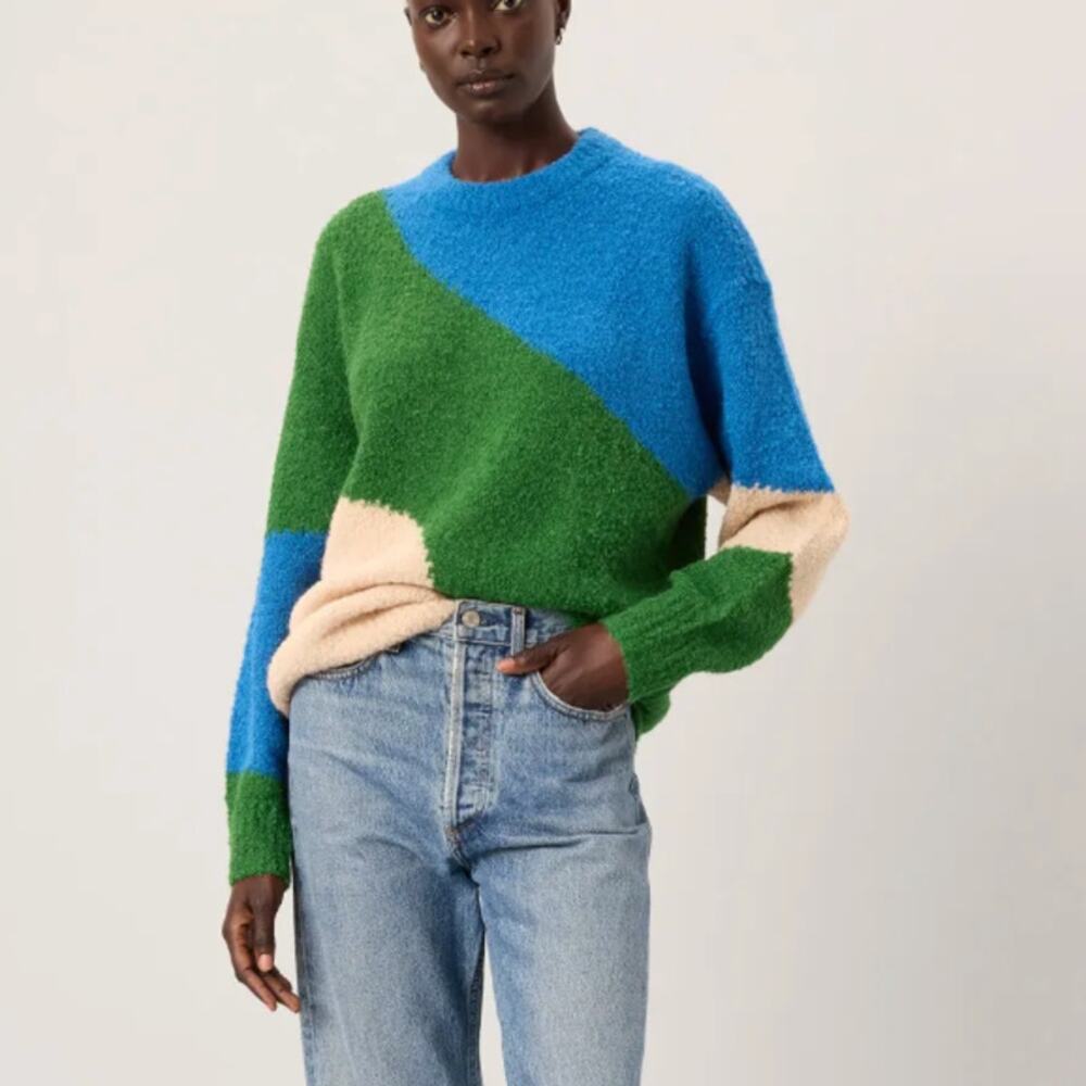 APiece Apart Textured Oversized Alpaca Sweater XXL Colorblocked Tunic Cozy $500